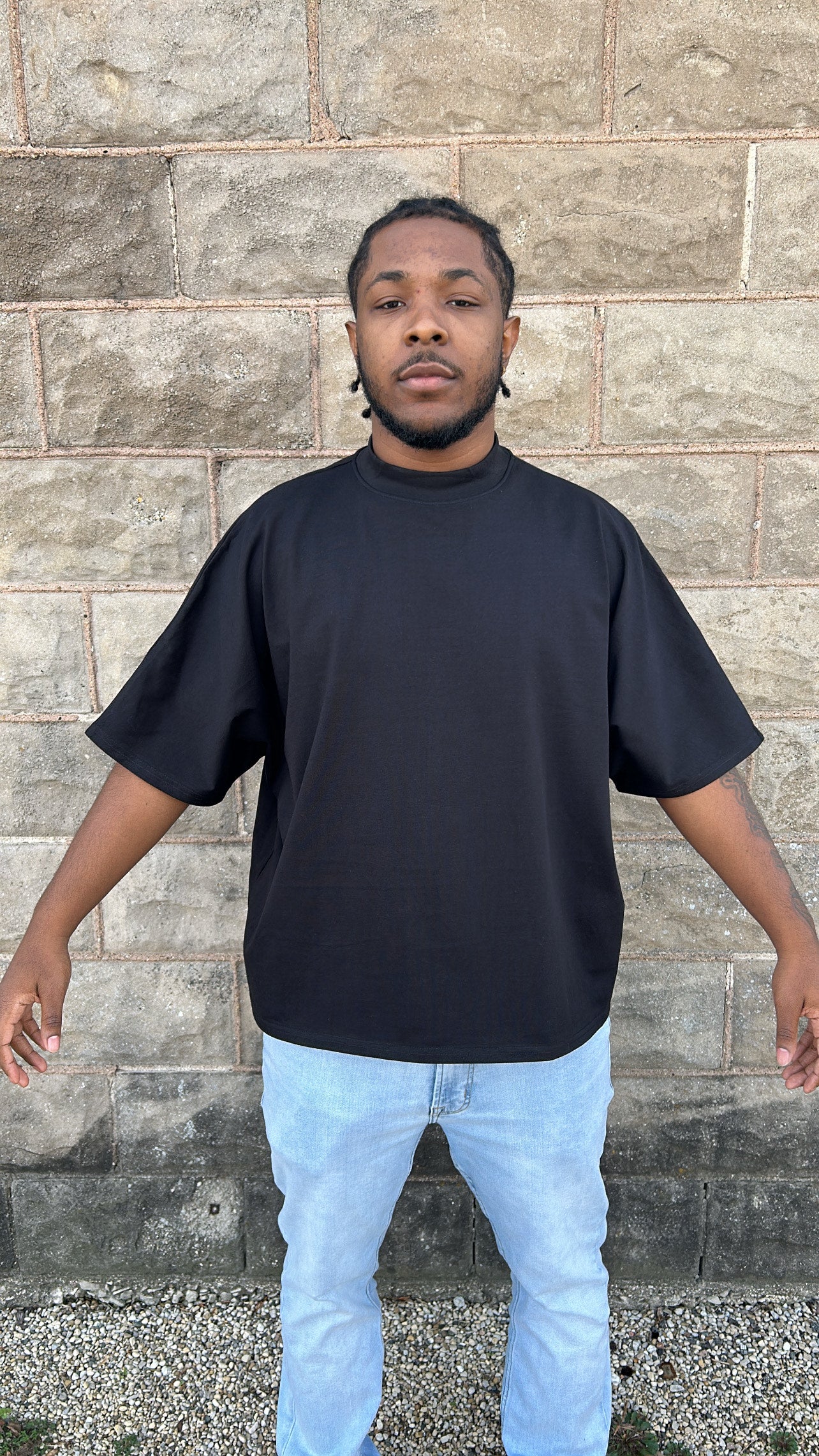 2 Panel Boxy Tee (black)